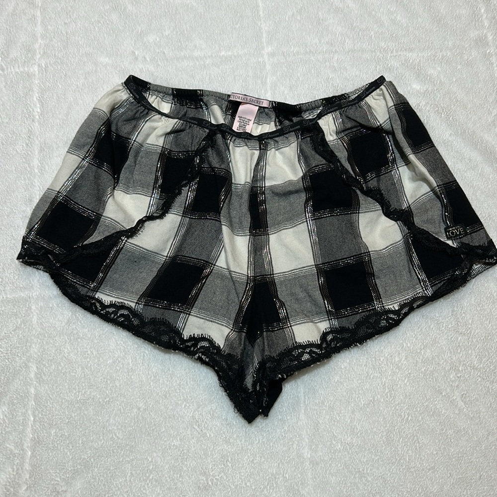 Victoria’s Secret Black and White Plaid Sleep Shorts